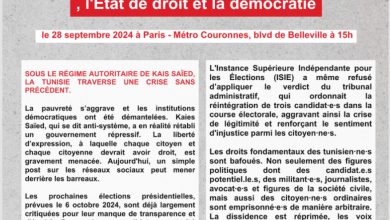 Journée internationale de solidarité avec le peuple tunisien pour les libertés , l'État de droit et la démocratie